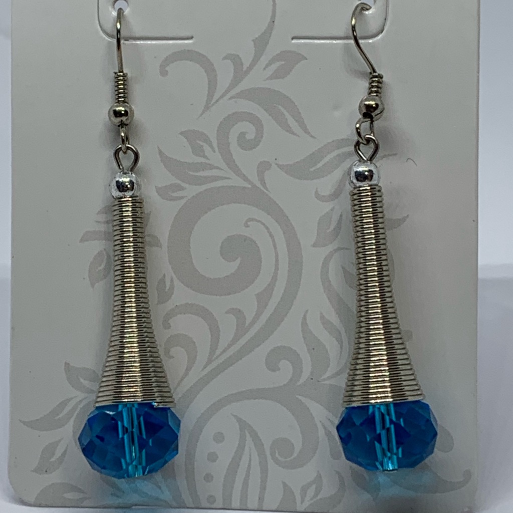 Spring Two The Blue Drop Silver Earrings On Hooks 16$
